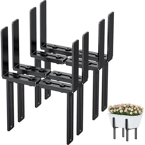 Set of 4 H-shaped flower box brackets balcony railings and planters balcony planter stand railing (1/3)