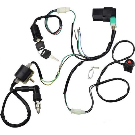 Kit di accensione ricondizionato con cablaggio, CDI e candela per quad, buggy, kart da 50 a 140 cc.