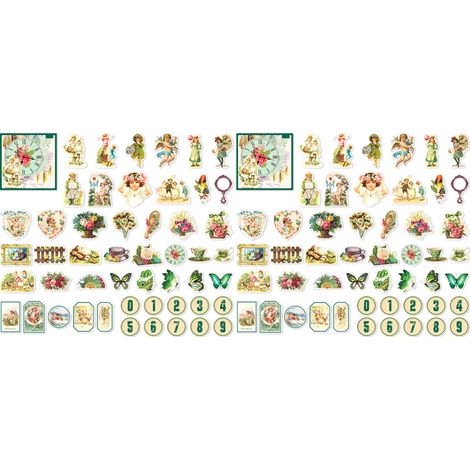100 feuilles stickers vintage, autocollants victoriens indélébiles, pour scrapbooking, carnet, jardin secret (1/5)