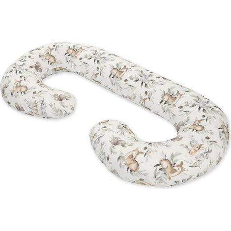 Almohada de embarazo tipo C, funda extraíble para embarazadas, para lactancia - Oliva bosque (1/4)