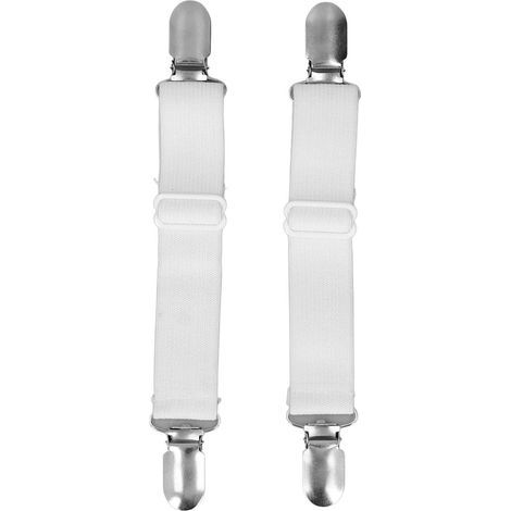 komfortable, zuverlässige, praktische, flexible und elastische Spanngurte für Bettlaken, leicht austauschbar, weiße Bettwäsche-Accessoires (1/5)
