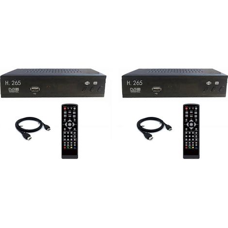 2 tuners TV numériques DVB-T2 HEVC 265, décodeur HD 1080p DVB-T2 H.265, récepteur TV terrestre USB, boîtier décodeur, prise UE (1/5)