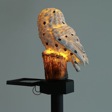 Luminaire Solaire LED Chouette pour Jardin - Éclairage Extérieur Économe en Énergie