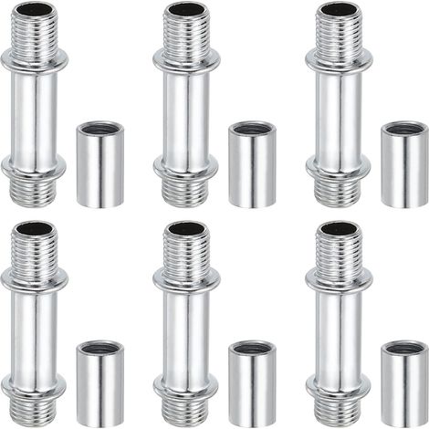 6 Ensemble Droit Tube Lampe Tiges Tige Kit M10 40mm Argenté (1/5)