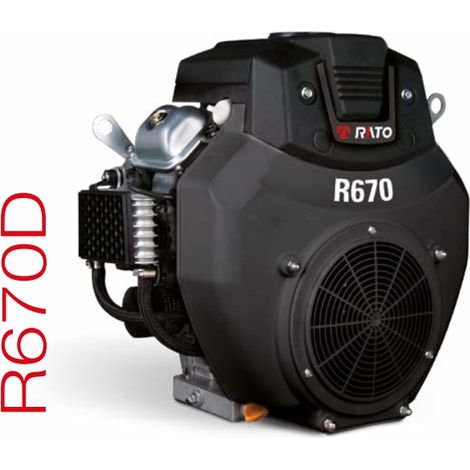 Kompletter Motor RATO R670 horizontale zylindrische Welle 25,4 mm mit Schalldämpfer