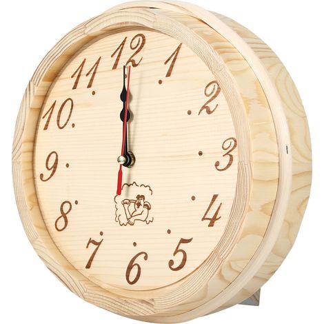Sauna-Wanduhr aus Holz, 23 cm Durchmesser, für Saunaraum, Zuhause oder Büro (1/5)