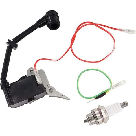 Bobine d'allumage Bougie d'allumage pour tronçonneuse 2500 25cc pour Berlan Fuxtec Gardech Plantiflex Roxon Scion Silex Timberpro Timbertech Varan Viron AL-KO 2625TSB 2625T Hyundai HEL25 (1/5)