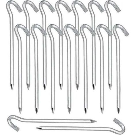 PA Heringe, 20 Stück Zeltheringe Erdnägel Haken für Zelthering Camping Gartenarbeit Verzinkter Stahl Silber Zeltheringe (1/4)