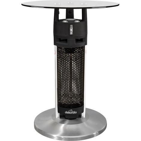 Dellonda DG62 Bistro Table with 1200W Heater, 65cm, Black/Stainless Steel (1/5)