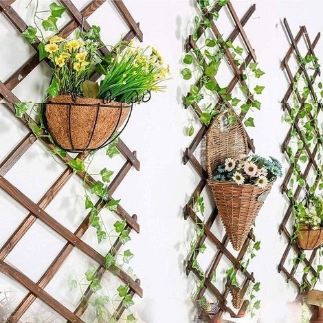 2 Stück ausziehbare Rankgitter aus Holz für Kletterpflanzen – Wanddekoration für Terrasse und Garten (1/3)