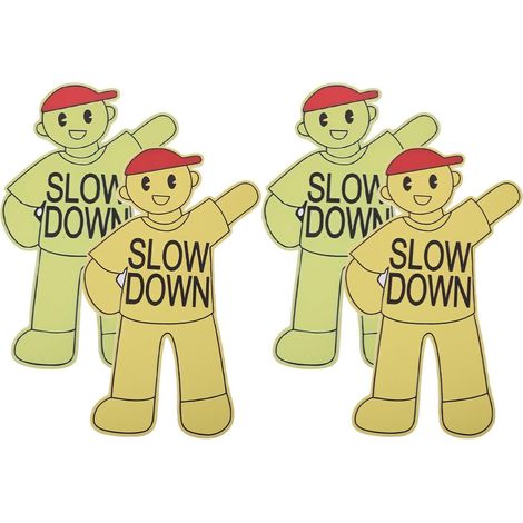 Lot de 4 Panneaux de Signalisation Extérieure pour Garçon et Filles, Panneaux de Ralentissement Haute Visibilité, Avertissement Sécurité pour Aires de Jeux, Parcs et Rues, 2 Sets (1/5)