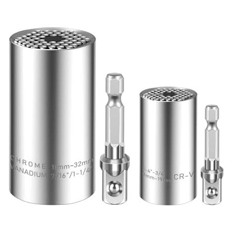 4 pcs Universal Nuss Steckschlüssel Universalschlüssel Geschenke für Männer Vater Geburtstag, 7-19mm 11-32 mm Multi Funktions Handwerkzeuge Reparatur für Papa Jahrestagsgeschenke (1/5)