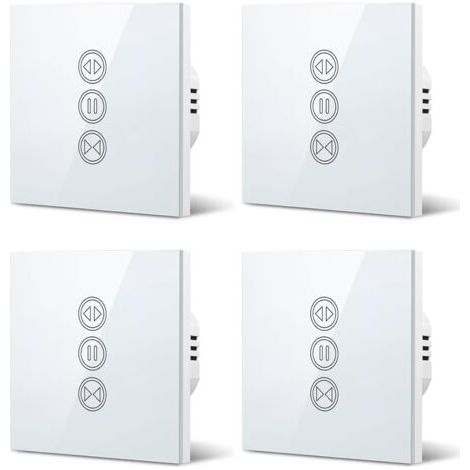 4x Intelligenter Rollladenschalter, einstellbare Öffnungsweite, WLAN-Vorhang- und Jalousienschalter, kompatibel mit Alexa und Google Home für Sprachsteuerung, intelligenter Timer, Wandmotor