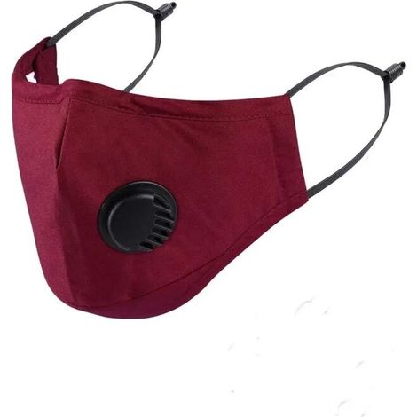 Masque en coton respirant, avec valve à air, boucles d'oreilles réglables, réutilisable, doux, lavable pour un usage public, (1/5)