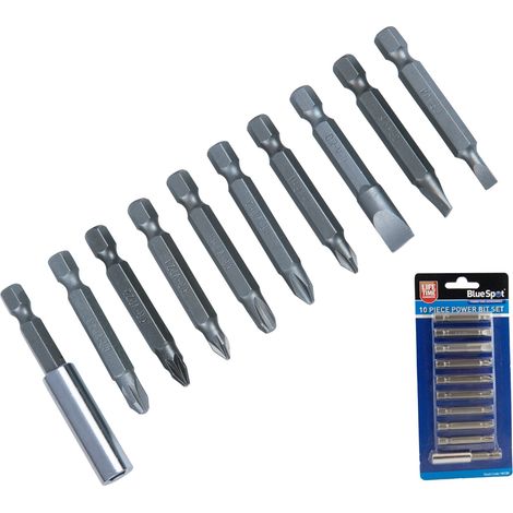 BlueSpot 10pc Drill Screwdriver Bit Set Phillip Slotted Pz Bits Magnetic Holder (1/3)