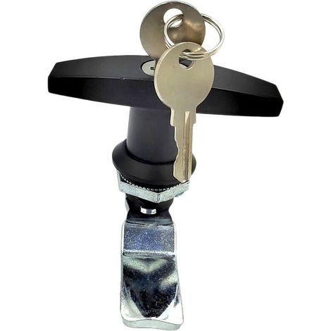 Serrure à poignée en alliage de zinc de type T pour boîte à outils, armoire électrique, armoire de rangement, classeur, porte de camping-car