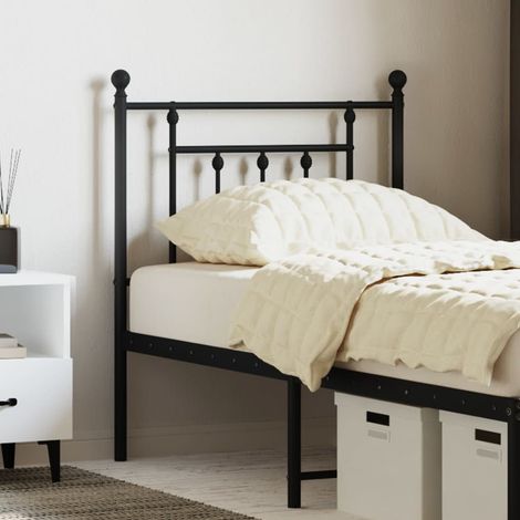 Tête de lit de remplacement-Panneau de lit métal noir 75 cm (1/5)