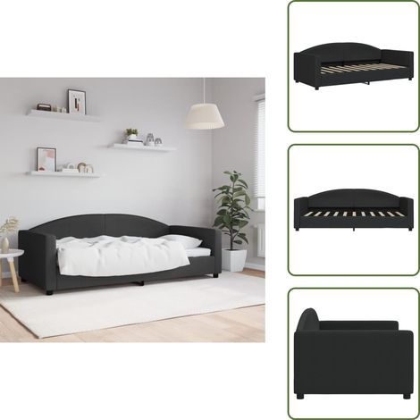 vidaXL Lit de repos sans matelas noir 90x190 cm tissu (1/5)