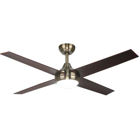 IluminaShop - Ventilador de Techo LED 18W Cuero / Nogal Motor DC 3000+4000+6000 con Mando a Distancia (1/5)