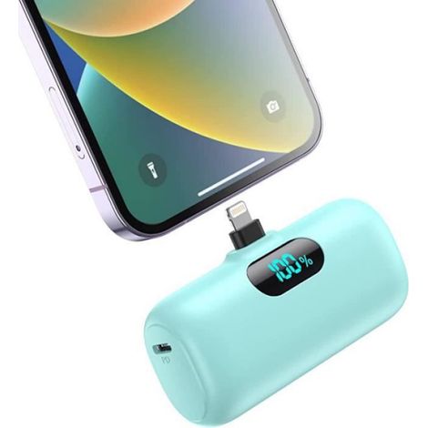 Batterie Externe - - 5000mAh - Charge Rapide - Compatible iPhone 13/13 Pro/13 Pro Max - Vert