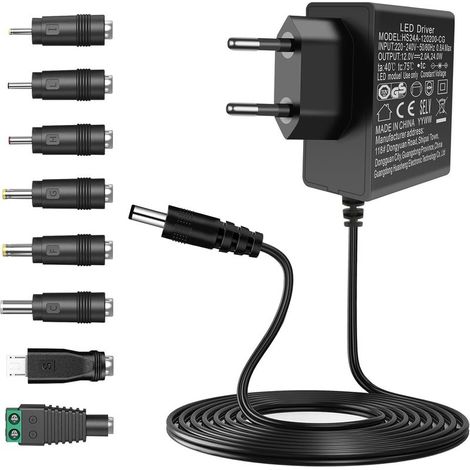 Universeller 12V 2A 24W Schaltnetzteil-Transformator (Wechselstrom zu Gleichstrom) für Haushaltsgeräte (12V) (1/5)