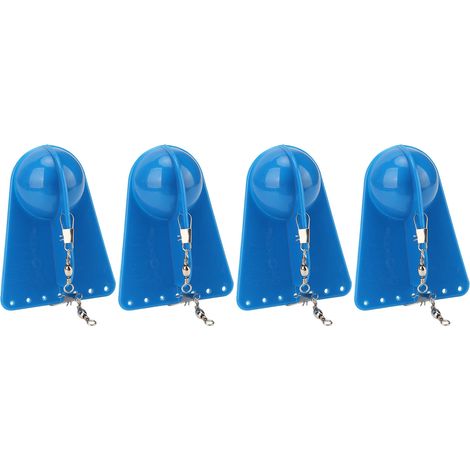 Lot de 4 planches de plongée rondes en plastique bleu pour la pêche à la traîne en bateau et la pêche en haute mer. (1/5)