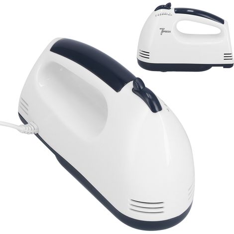 Tragbarer Handmixer mit 7 Geschwindigkeitsstufen, leicht, aus weißem Edelstahl, elektrisch, für Küche, Haushalt und Gastronomie, EU-Stecker 220 V (1/5)
