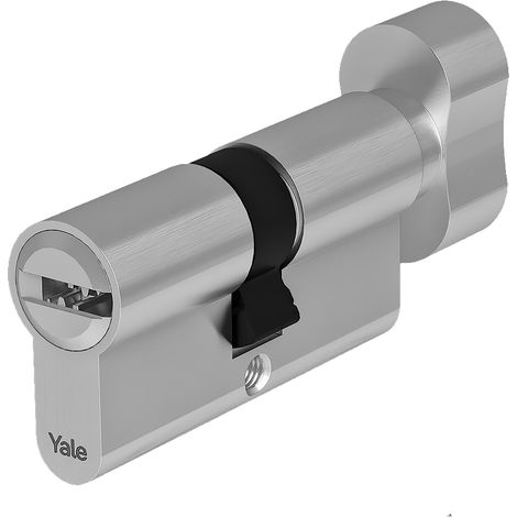 Yale Mezzo Cilindro Europeo di alta sicurezza per serratura YC102KD511004N1 Nichelato, 51/10mm, 4 Chiavi