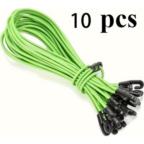 Lot de 10 élastiques robustes avec crochets et sangles, sangles de fixation élastiques réglables pour le camping, les bagages, la voiture et le rangement à domicile (1/5)