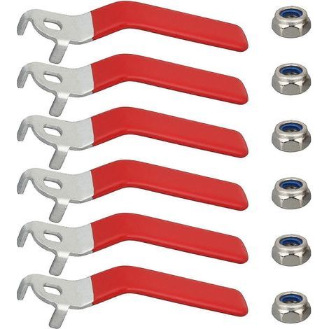 Lot de 6 pièces pour robinet extérieur avec poignée à levier pratique, compatible avec les vannes à bille. (1/4)