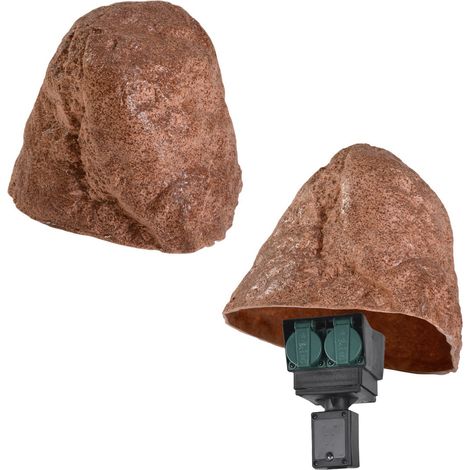 Gartendek Faux rocher cache regard jardin 45 cm rouge