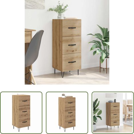 Wohnzimmer - Sideboard Artisan-Eiche 34 x 34,5 x 90 cm Holzwerkstoff (1/5)