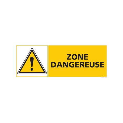 Panneau ZONE DANGEREUSE (C0484) - Adhésif - 210 x 75 mm