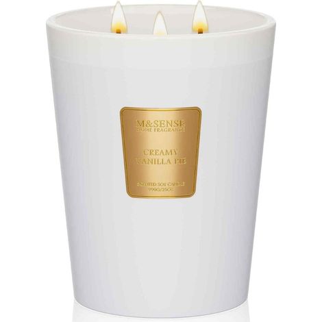 Duftkerze Vanille 3 Dochte 150 Std Brennzeit Geschenk 990g Vanille (1/5)