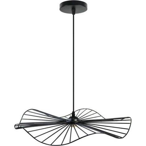 Plafond Lustre Suspendu Plafonnier Rond Lampe E27 B31 Noir