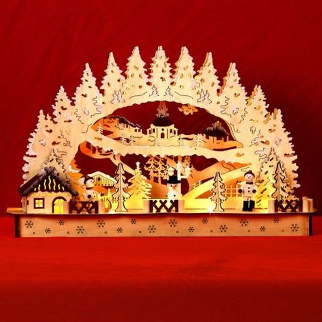 Arche de Noël, avec 8 LED, decor de Noël pour table, appui de fenêtre (1/5)