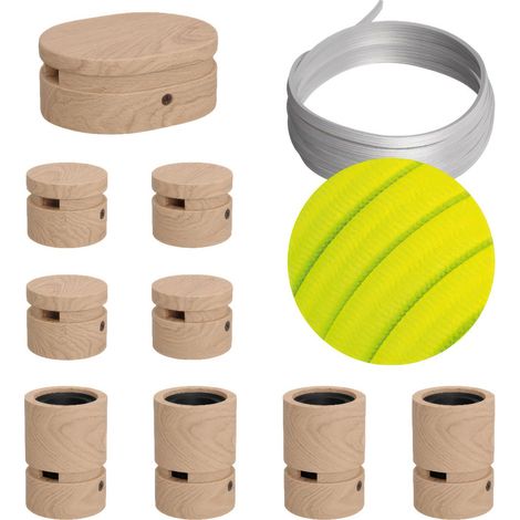 Filé System Symmetric Kit - avec 5 m de câble caténaire et 9 éléments en bois pour l'intérieur (1/3)