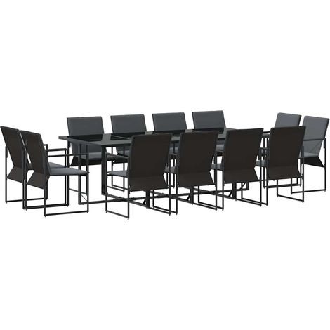 Maison Exclusive - Conjunto de Comedor de Jardín 13 uds. Negro Ac (1/5)