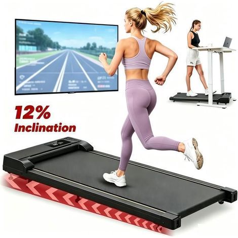 Laufband-KZYNTH Laufband-Fitness-Neigung 1-12 %-Geschwindigkeit von 1 bis 6 km/h-Motor mit 2,5 PS-120KG-Mit APP-Für Zuhause (1/5)