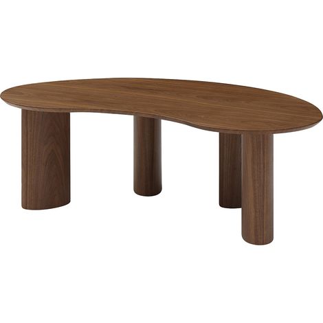 Table basse placage noyer - Naturel foncé - CALYNOR