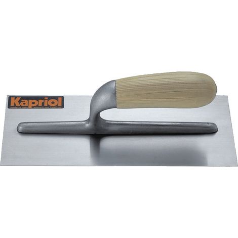 Frattazzo frattone liscio acciaio temprato manico legno 12x28 kapriol 23010