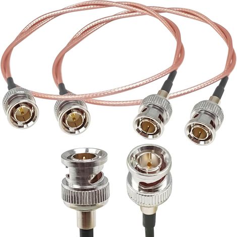 Lot de 2 câbles d'antenne RG179 BNC, HD SDI 75 ohm, BNC mâle vers mâle, câble coaxial vidéo 50 cm pour moniteur, enregistreur vedio, vidéo BMCC, extension HDMI HD-SDI, appareils photo (1/5)