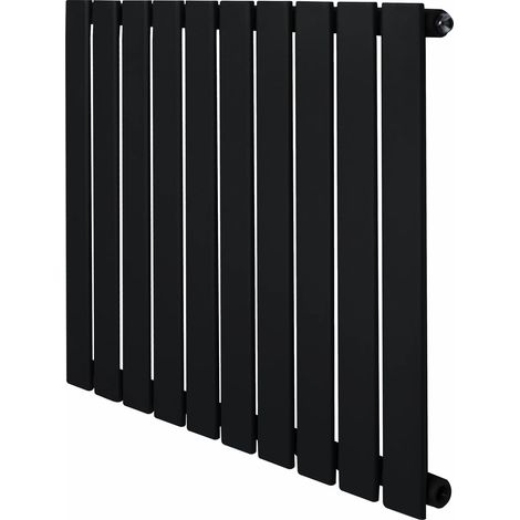Flat Single Column Radiator - 600 x 700mm - Black (1/5)