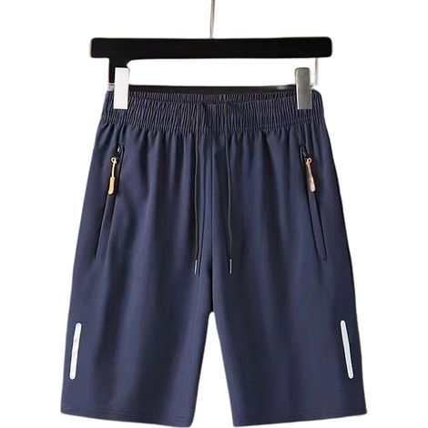 Shorts Homme - Longueur Genou - Bandes Réfléchissantes - Bleu - Taille XL (115-135 lb) - Pour Activités Extérieures et Usage Quotidien (1/5)