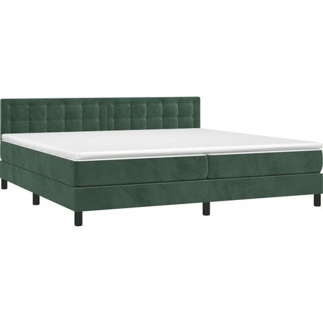 vidaXL Sommier à lattes de lit et matelas Vert foncé 200x200cm Velours