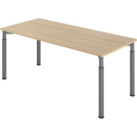 bümö Schreibtisch Serie-Y Rechteck: 180 x 80 cm  Eiche Graphit