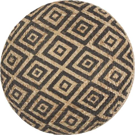 vidaXL Handmade Pouffe Black 45x30 cm Jute