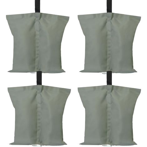 Lot de 4 Sacs de lestage de tonnelle résistants à Double Couture, Poids pour belvédère, Parasol de terrasse, mobilier d'extérieur (Gris) (1/5)