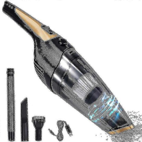 Aspirateur sans fil portable, rechargeable (chargement USB), aspiration puissante, idéal pour les poils d'animaux, le nettoyage de la maison et de la voiture. (1/5)