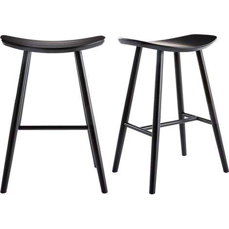 Sgabelli da bar nero H65 cm (set di 2) DEMORY (1/4)